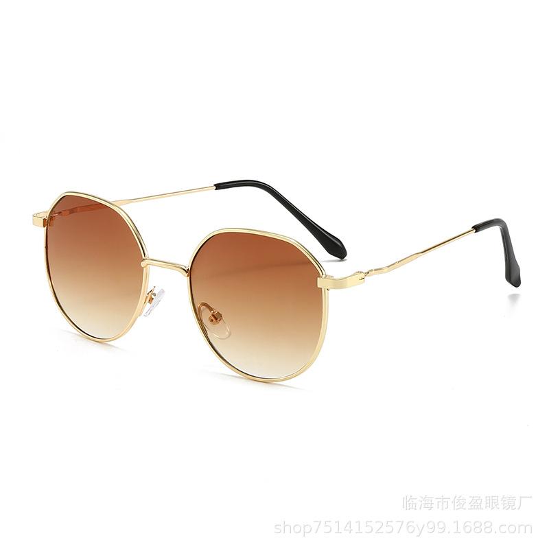 Metal Large Frame Sunglasses Commuter Retro Sunglasses Women'S High-End Uv Protection