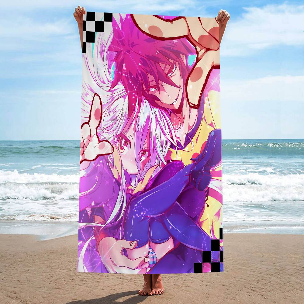 Anime No Game No Life Vintage Microfiber Printed Beach Towel Mountain Climbing Yoga Beach Swimming Running Absorbent Soft Towel