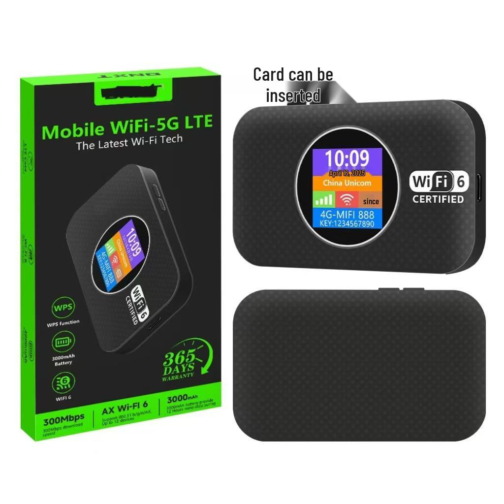 5G4G Portable WiFi 6 Router: Internet Booster with IoT Card for Travel