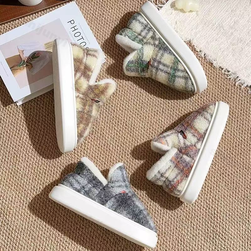 Fashion Couple Cotton Shoes Autumn Winter New Thicken Warm Comfortable Women's Home Slippers Fashion Outdoor Non Slip Men's Casual Shoes