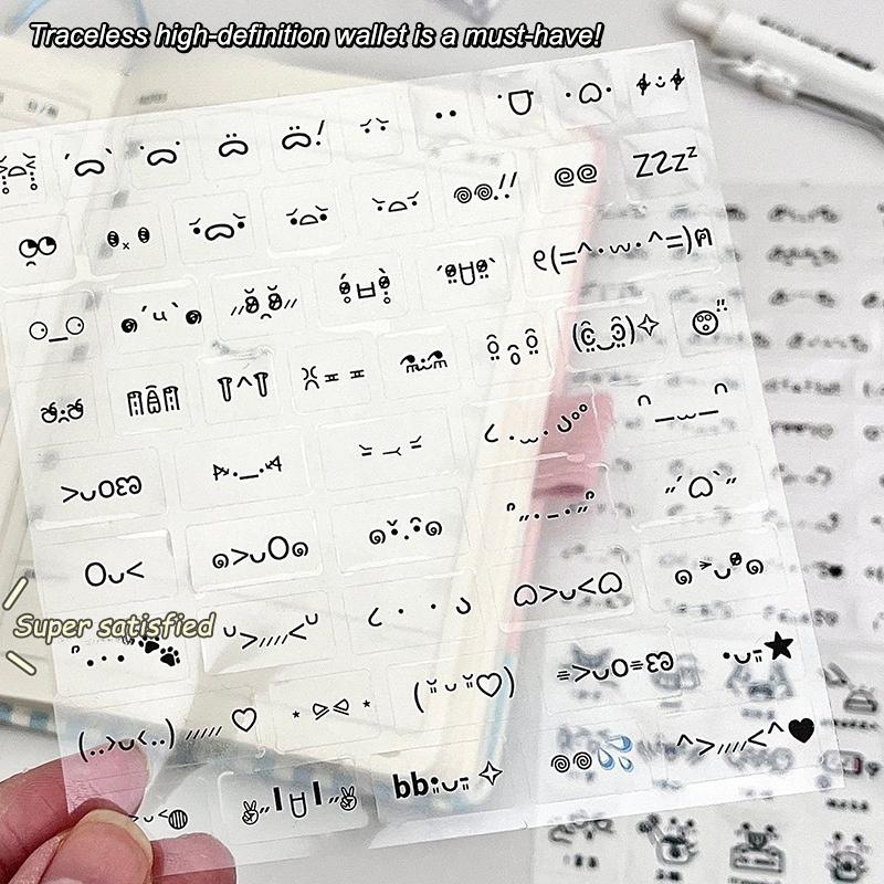 Steve Random 2Pcs Cute Pet Transparent Emoticon Stickers Journal Decorative Stickers