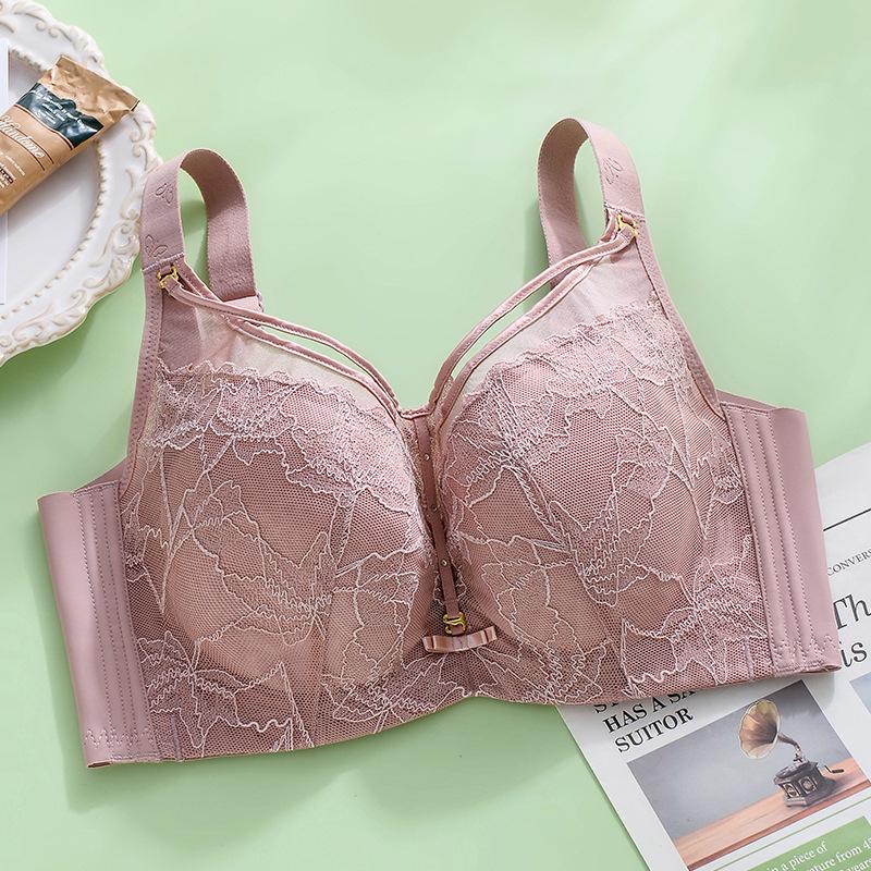 Thin Bra Women's Strapless Full Cup Soft Steel Ring Bra Adjustable Plus Size Bra Gathered and Gathered Accessory Bra