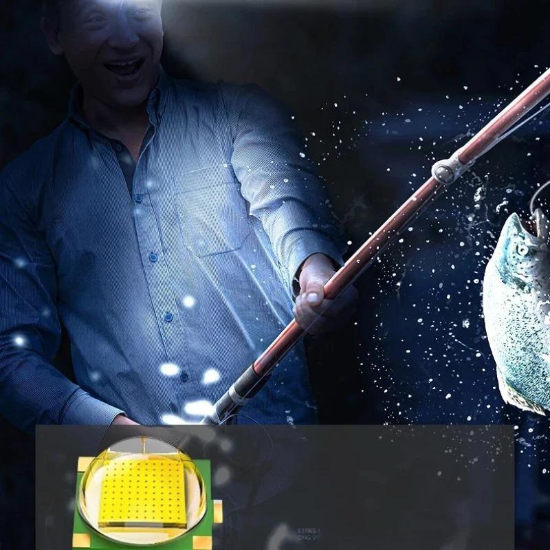 LED Multifunctional Strong Bald Light Wave Sensing Headlight Ultra Long Endurance Outdoor Emergency Lighting Work Light
