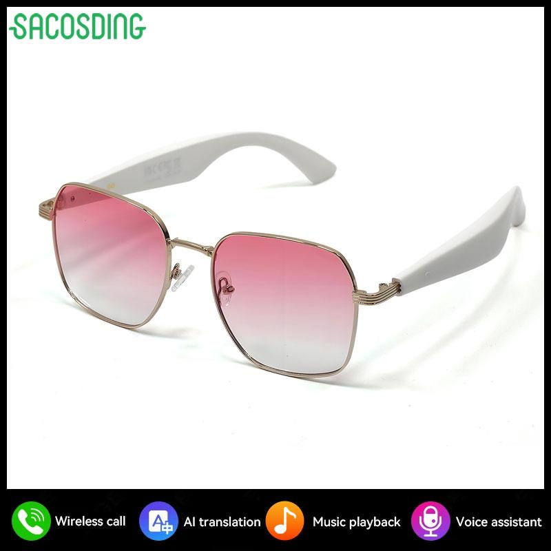 SACOSDING New Fashion Smart Glasses Anti-UV AI Voice Intelligent Translation Music Headphones Bluetooth Call Outdoor Sport Sunglasses