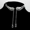 New Creativity Copper Plated Angel Wing Crystal Long Tassel Pendant Stud Earrings for Women Bohemia Fashion Accessories Zircons