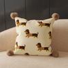 Soft Cartoon Dachshund Pillow Cover Printing Waist Pillow Cover Decorative Sofa Pillowcase  Bedroom