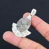 Natural Fossil Coral Gemstone Jewelry 925 Sterling Silver Pendant For Girls