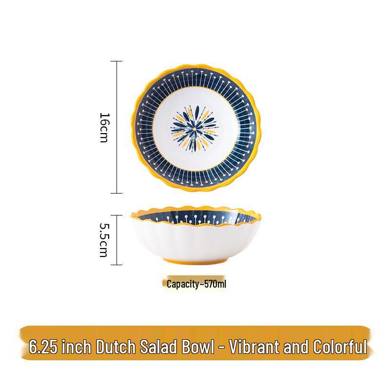 Huazao Baijia ME Nordic Ceramic Salad Bowl 6.25 inch Salad Bowl
