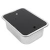 RV Single Bowl Bar Sink 15 X 11 X 5.4in Square Stainless Steel with Tempered Glass Lid and 40mm Drain Hole for Caravan