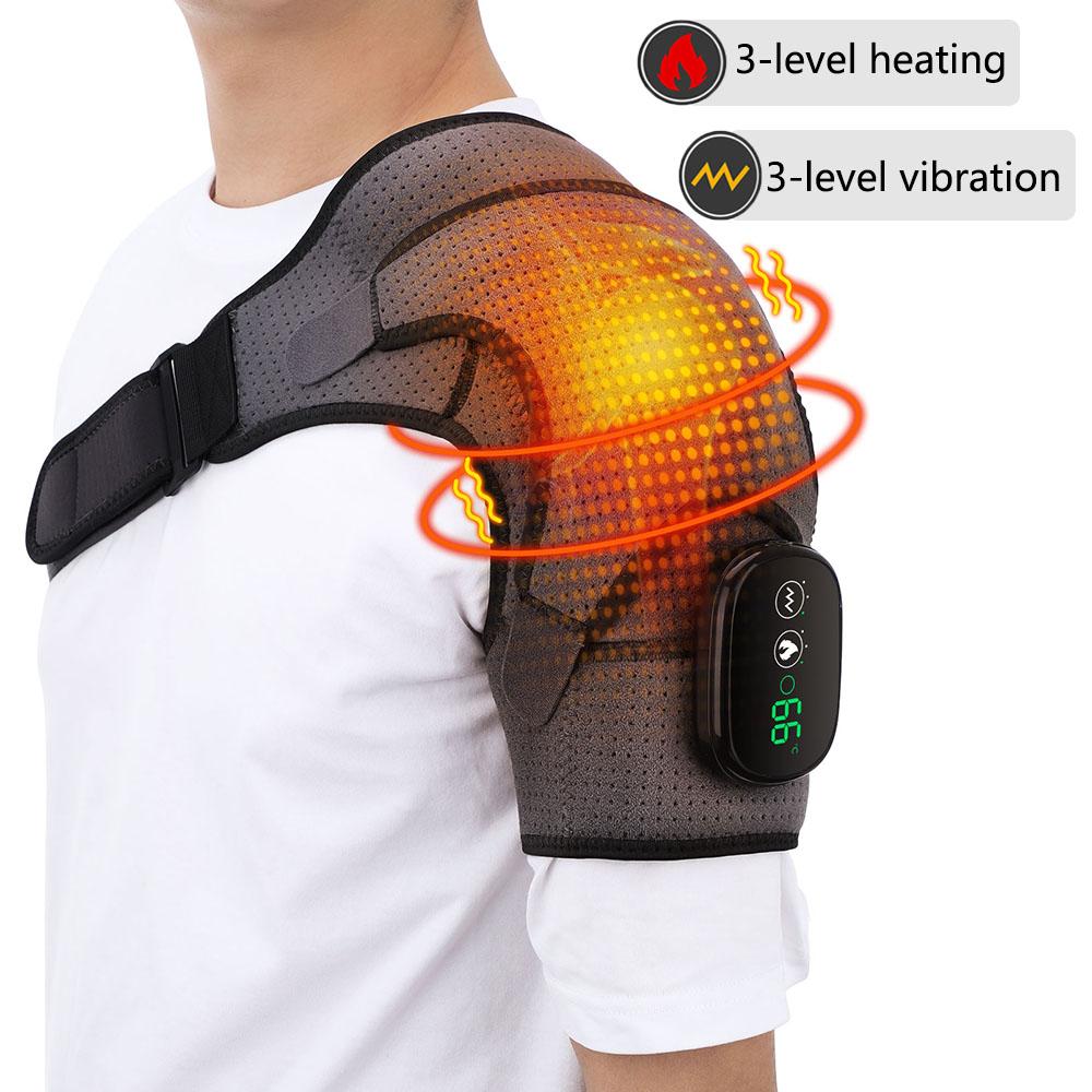 Electric Heating Shoulder Massager LED Display Vibration Massage Shoulder Support Belt Strap For Joint Brace Care Muscle Relax