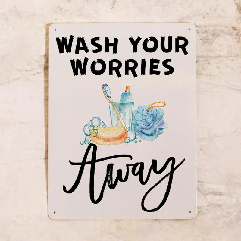 I Don't Give a Duck Funny Metal Sign 20x30cm, Bathroom Wall Decor Humor Plaque