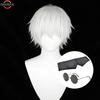 High Quality 3 Styles Gojo Satoru Cosplay Wig Jujutsu Kaisen Gojo Short Heat Resistant Synthetic Hair Anime Cosplay Wigs + Wig C
