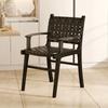 Nordic Wooden Rattan Lightweight Luxury Balcony Chair Rope-Woven Lazy Recliner Stylish Saddle Backrest Seat