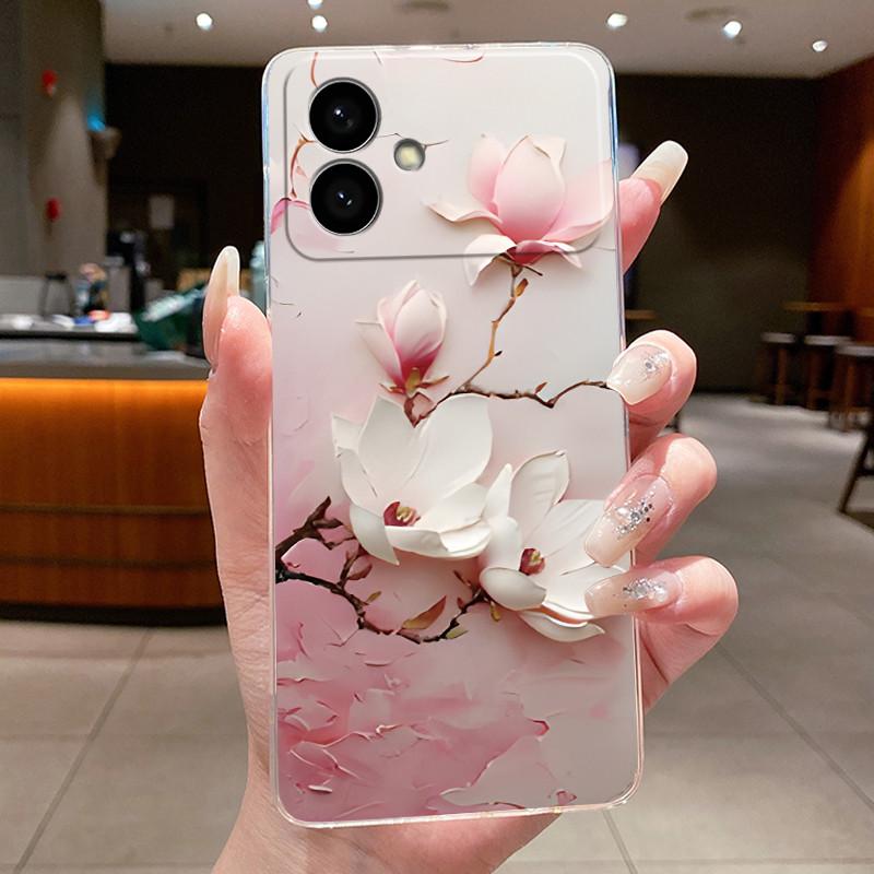 Case For Samsung Galaxy S26 Edge Flower Butterfly Protective Thin Casing Transparent Soft Silicone TPU Phone Cover
