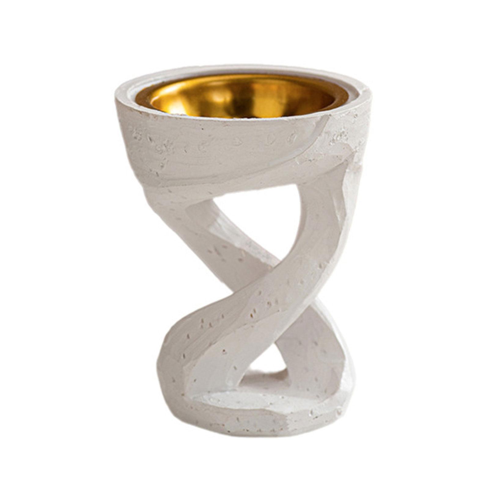 

Middle East Bakhoor Burners Incenses Holder Resins Twist Shape Ornament Censers for Living Room and Bedroom Decoration білий
