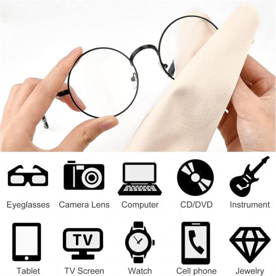GORGECRAFT 20Pcs 5.9 Inch Chamois Pottery Tools Chamois Cloth Shammy Towel Suede Fiber Glasses Cleaning Cloth Absorbent Fast Drying Natural Chamois