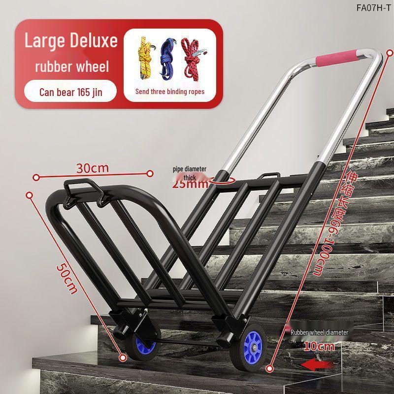 Lightweight Folding Trolley for Climbing Stairs - Multi-Purpose Handcart for Moving, Shopping, and Deliveries