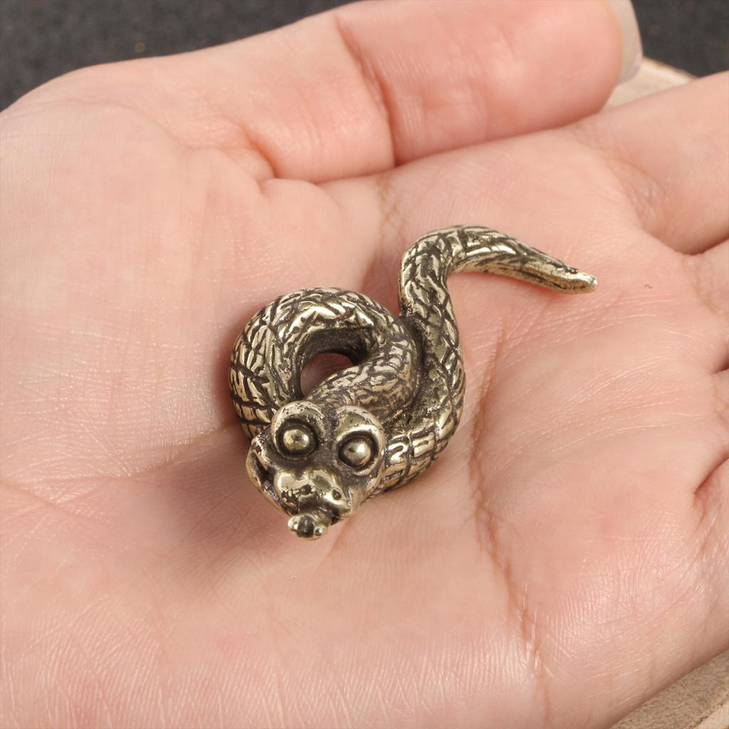 Artistic Brass Snake Ornament Representing Intelligence and Luck Interior Decorations for Study or Living Room Display