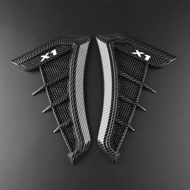 For BMW X1 Car Accessories Carbon Black Car Fender Side Vents Air Flow Intake Hole Grille Sticker Cover