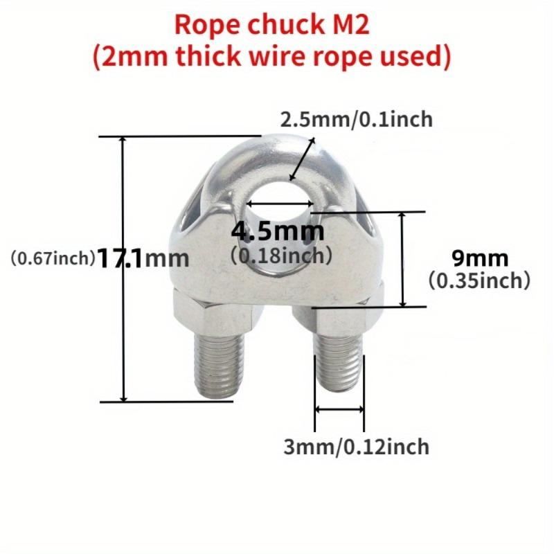 10 st 304 Rostfritt Stål Vajerklämma U-formad Klämma Lås Fäster Den Kraftiga Dubbelklämman Rostfritt Stålklämma