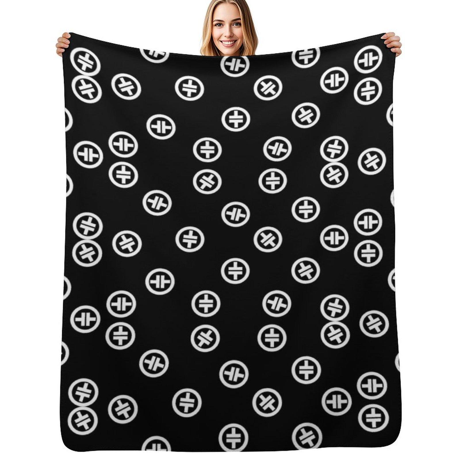 Take That - Black Pattern Throw Blanket Warm Plush Fuzzy Blanket for Living Room Size: 75*100cm, Weight: 230 GSM