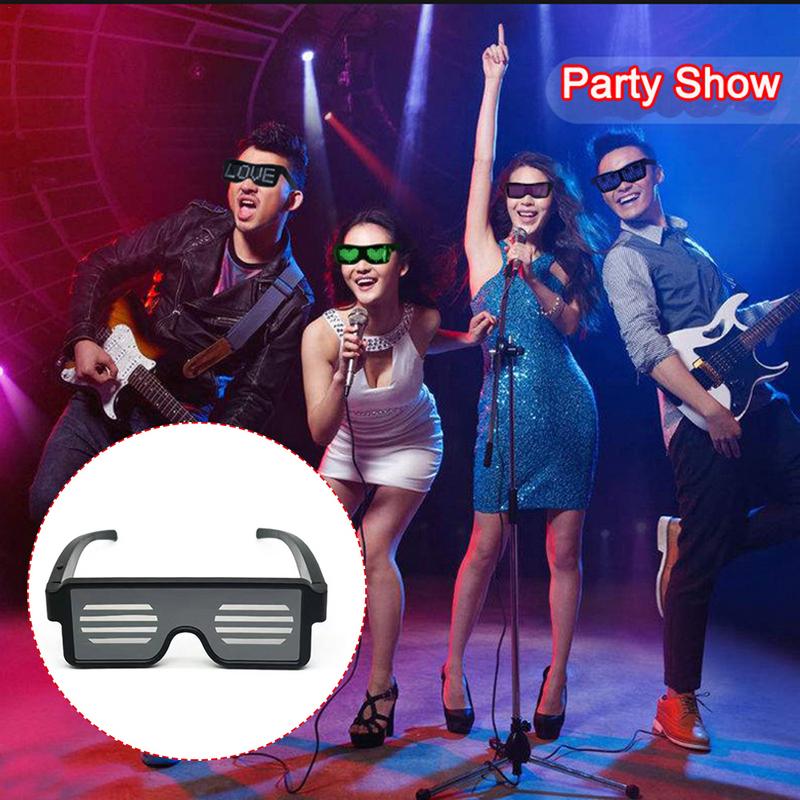 USB nabíjecí LED osvětlení Brýle 4 Barvy 10 Vzorů Svítící Brýle Pro Halloween Bar KTV