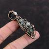 Copper Azurite Malachite Pendant Evil Eye Pendant Copper Wire Wrapped Rainbow Moonstone Pendant Gemstone Jewelry Handmade Brand New Pendant