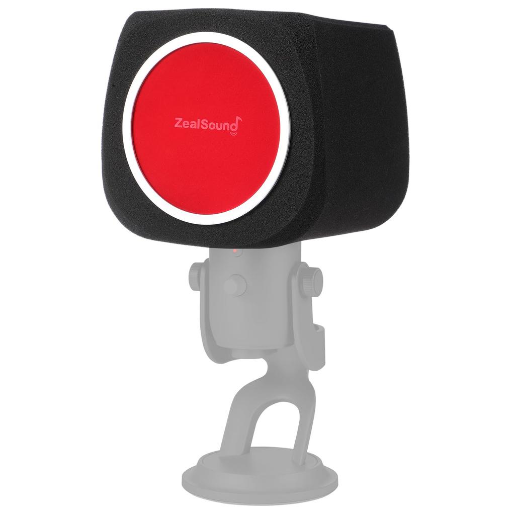 ZealSound Professional Simple Studio Microphone Screen, Acoustic Filter, Desktop Recording Windscreen, Red