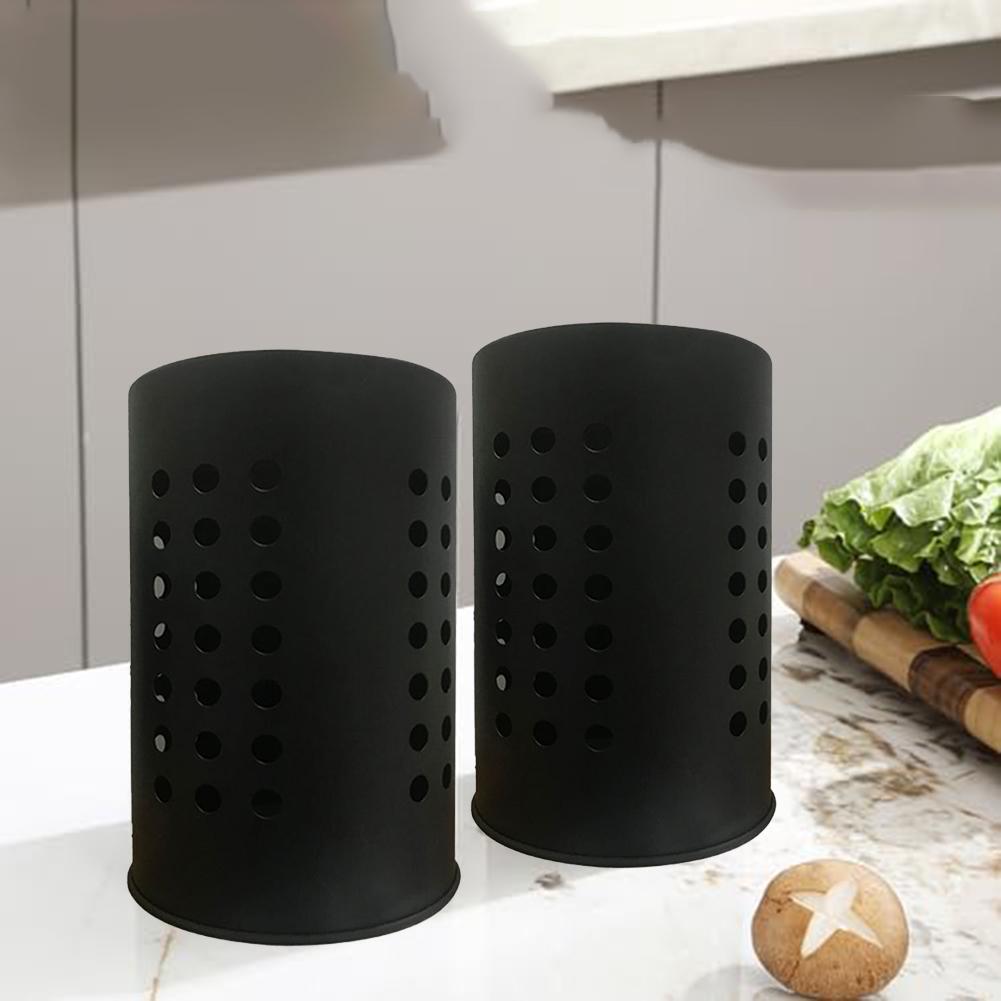 Space Saving Stainless Steel Kitchen Utensil Holder with Drain Hole Feature