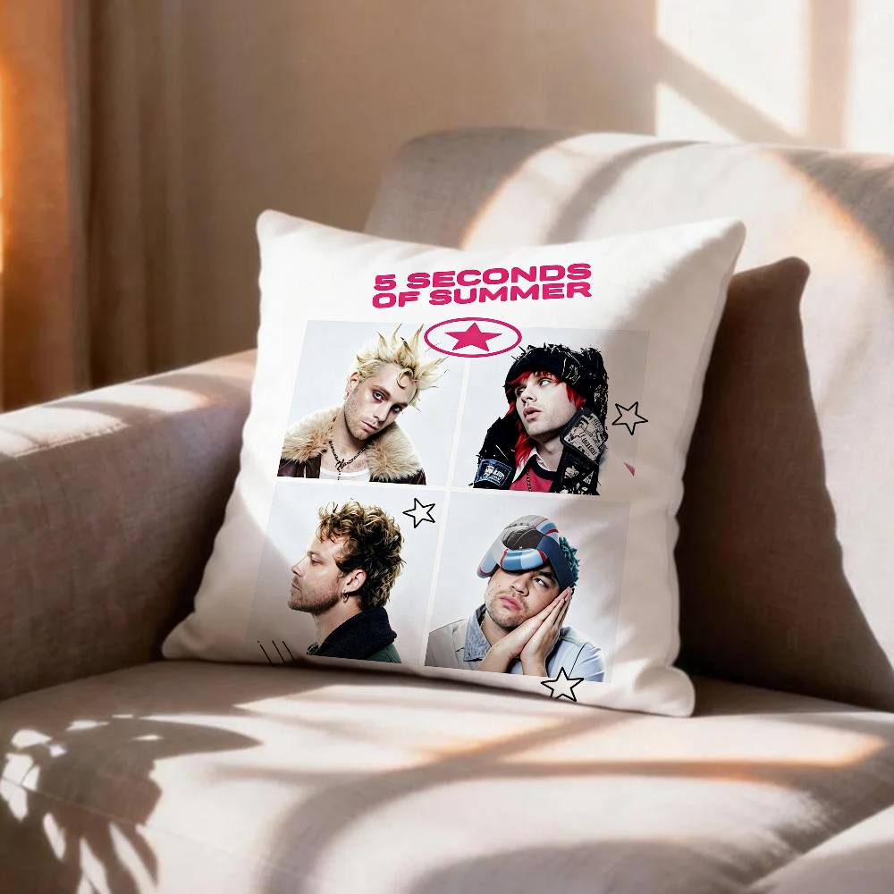 Pop RockSOS Seconds of Summer Pillow Case Pattern Printed Pillowcase For Living Room Sofa Cushion Cover