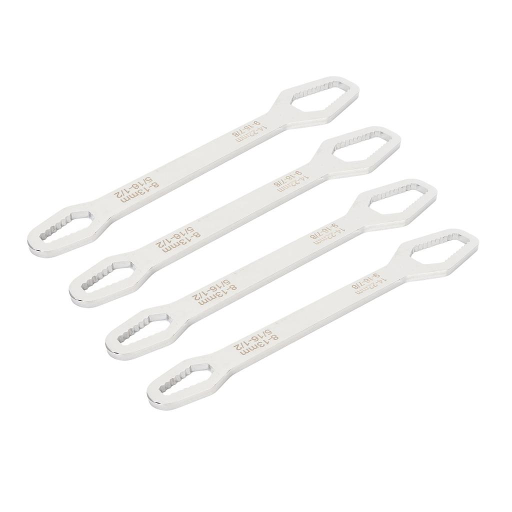 4 stuks Dubbelzijdige Zelfaandraaiende Sleutel Multifunctioneel 60HRC Hoge Hardheid 8 tot 22 mm Sleutel