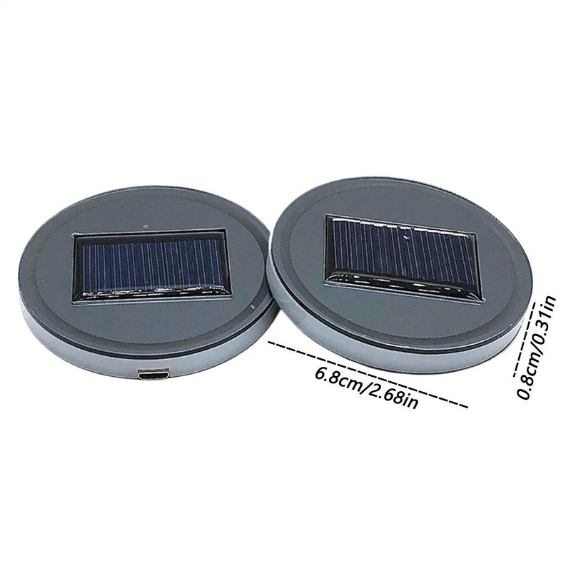 Car Cup Coaster 2 Pieces Light Up Cup Holder Coasters 7 Colors Changing Anti-Slip Mug Pad For Women Men Night Driving Road Trips