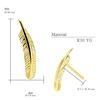 K10 Stud Feather 10k Gold [Sears] Women's Earrings, Design, Se105-0014-yg