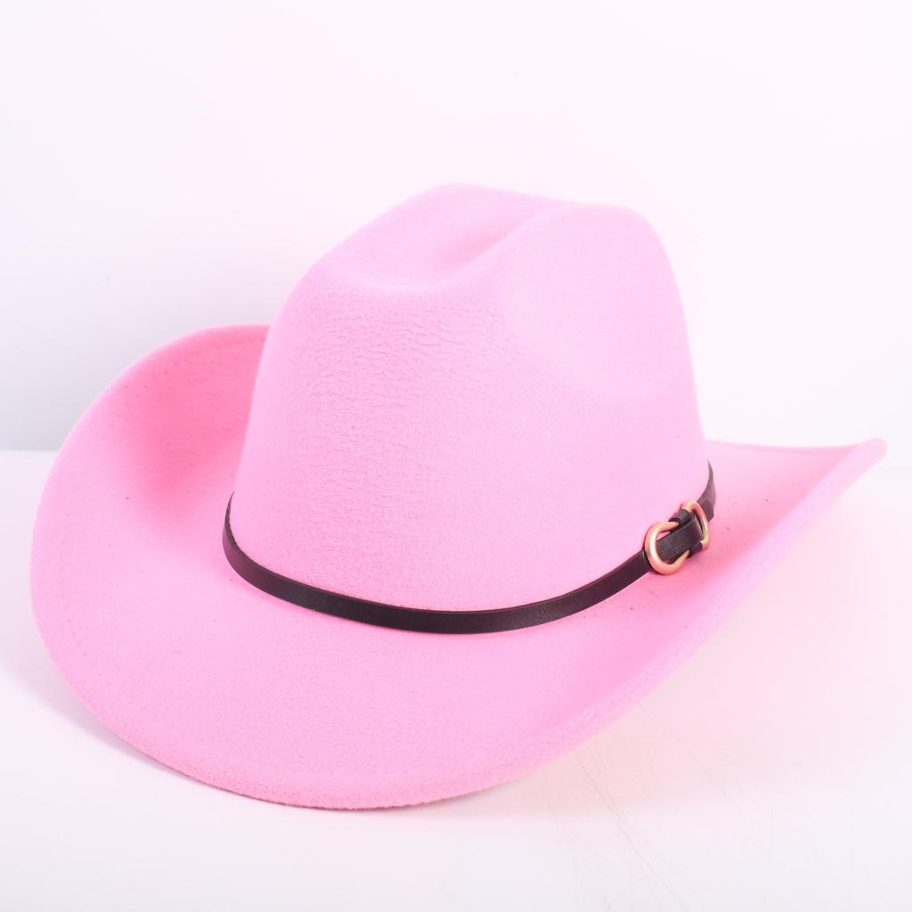 Popular European and American Fashion OL Style One-word Cowboy Hat Men's and Women's High-end Top Hat Jazz Hat Felt Hat