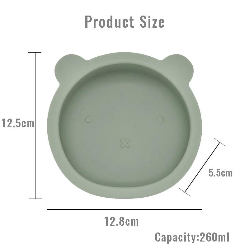 7PCS/Set Baby Silicone Sucker Bowl Plate Cup Bibs Spoon Fork Sets Children Non-slip Tableware Baby Feeding Dishes BPA Free