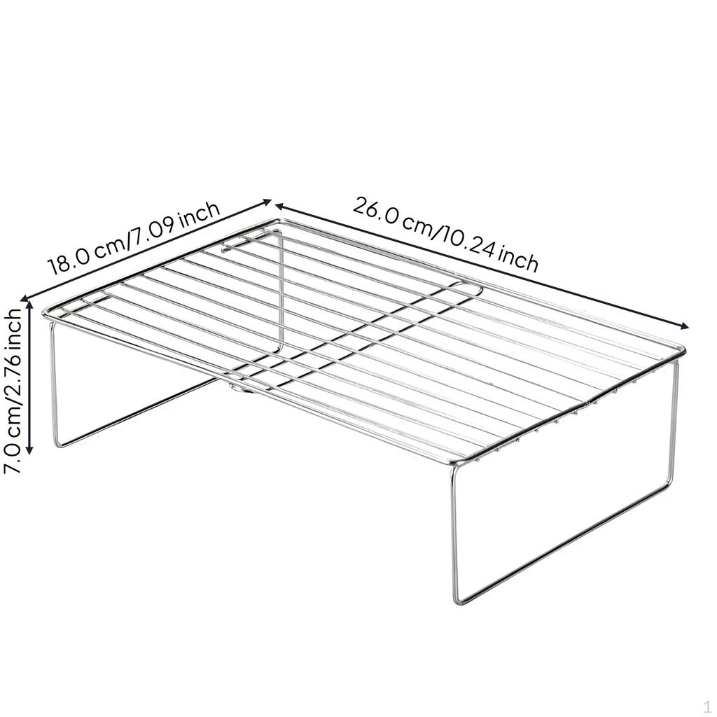 Stainless Steel Refrigerator Shelf, Adjustable Kitchen Organizer, Stackable Storage Rack