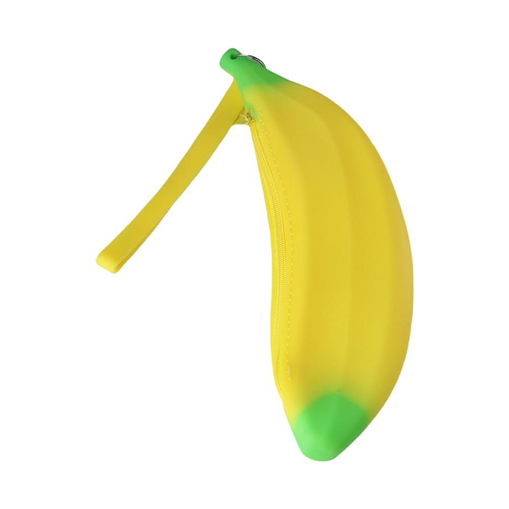 

Chic Hot Sale Wallet Silicone Kawaii Novelty Purse Pencil Case Bag Banana Pouch жовтий