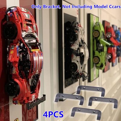 4 Stück Befestigung Fest Ausstellen Autos An Rädern An Wand Hängendes Auto Ausstellungsregal Platzsparend Auto Modell Halter Für Moc Auto Modelle Spielzeug