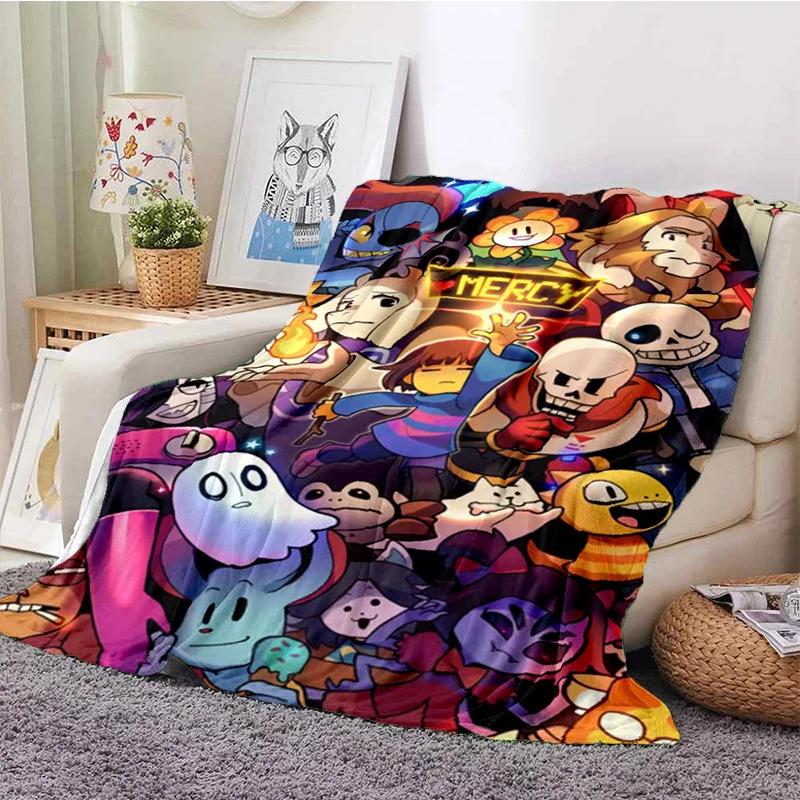 Funny U-Undertale Sans 3D Print Blanket Super Soft Warm Fleece Throw Blanket for Underground Legend Game Sofa Bed
