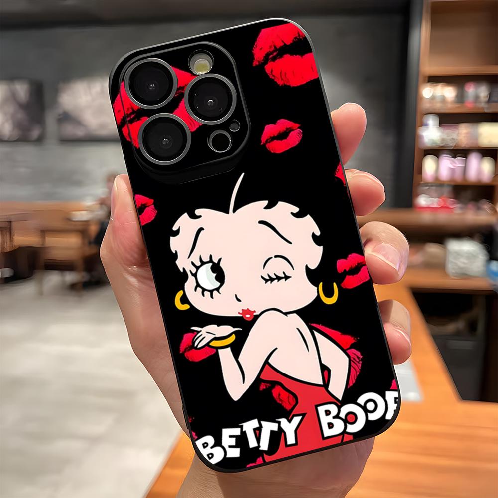 Cartoon B-Betty HOT B-Boop Handyhülle Für IPhone 17 Pro Max 15 Pro 16 14 Plus 12 13 Mini 11 Pro Stoßfeste Weiche Hülle