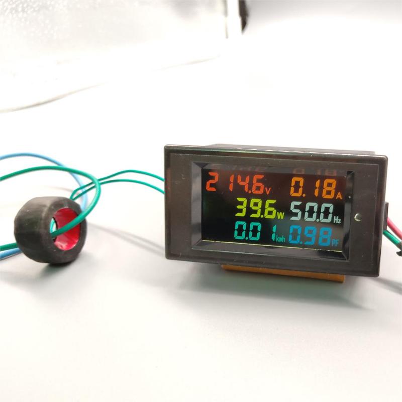 6IN1 AC Monitor 110V 220V 380V 100A Voltage Current Power Factor Active KWH Electric Energy Frequency Meter Digital LCD VOLT AMP