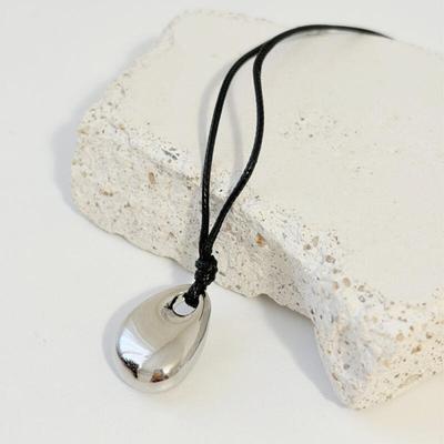 Simple Silver Water Drop Point Long Necklace