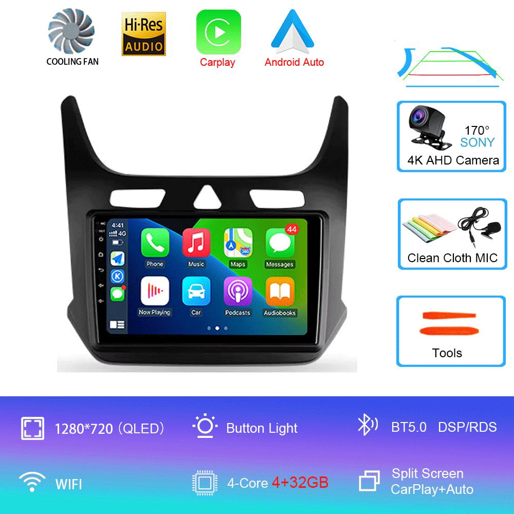 Car Radio Android 14 Carplay for Chevrolet Cobalt 2 2011-2018 Multimedia Video Player WIFI+4G GPS 2Din DVD Head Unit Stereo QLED