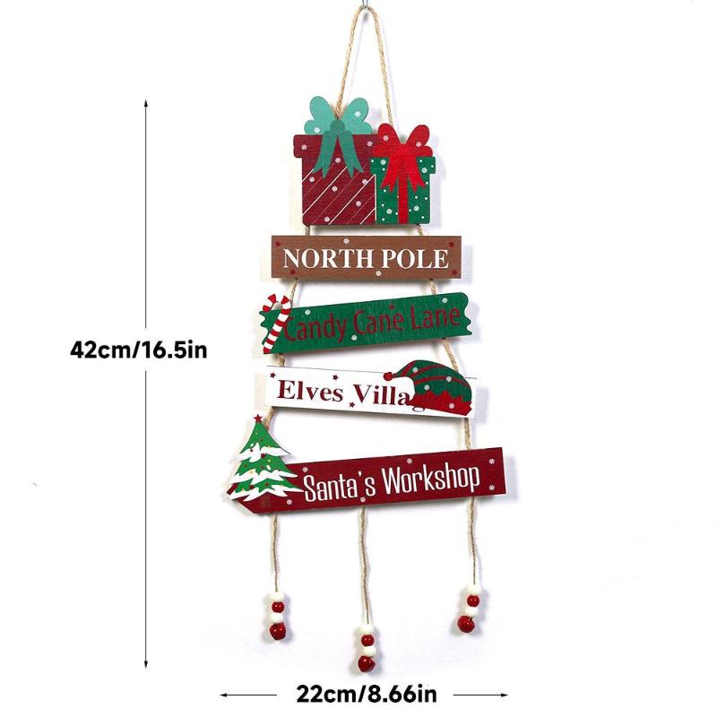 Xmas Tree Hanging Decoration, Wood Crafted, Christmas Ornaments, Fun Party Scene Props, Festive Gift