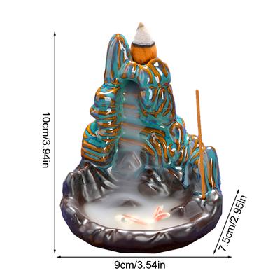 1PC Creative Unique High-end Chic Decorative Incense Burner Ceramic Backflow Waterfall