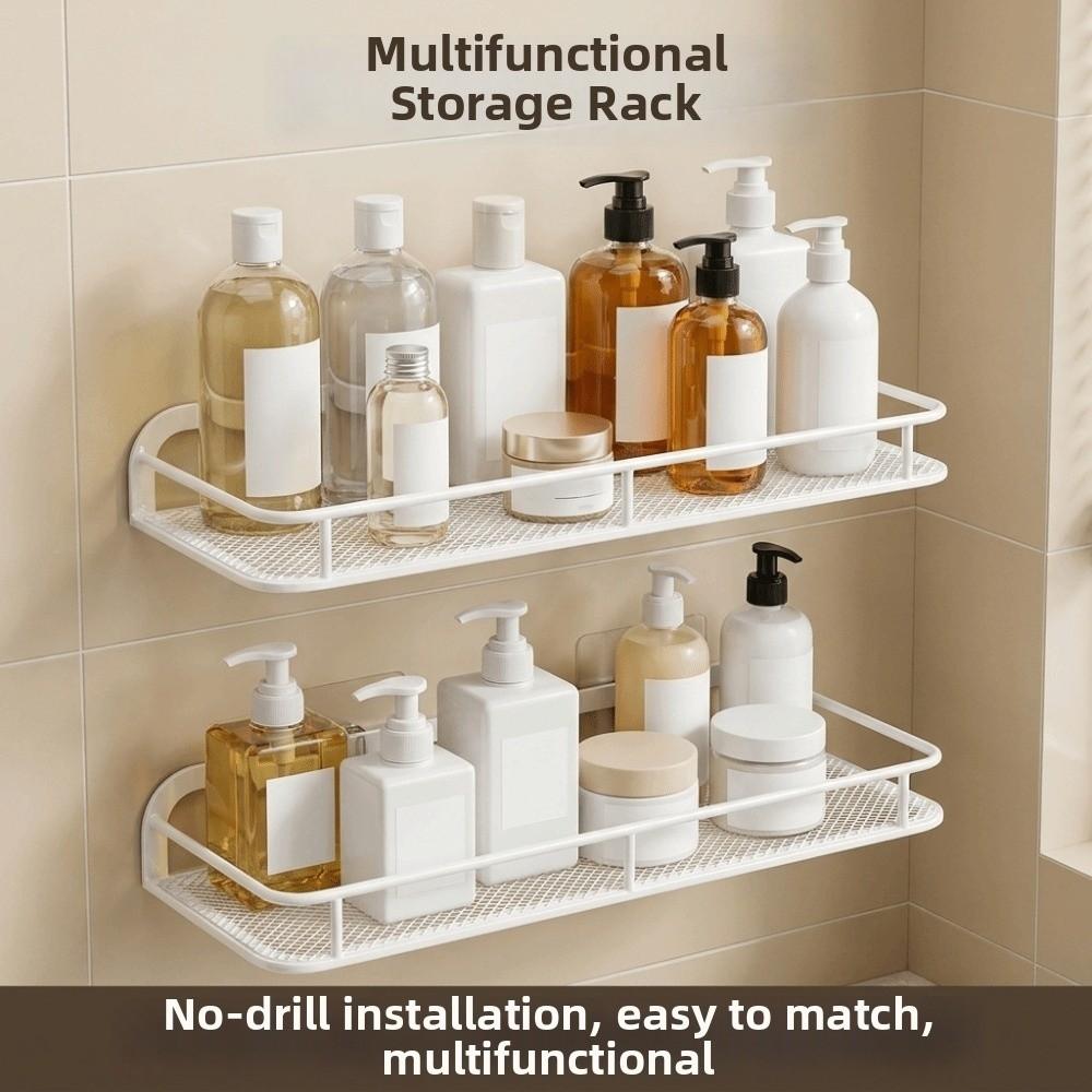 Rustproof Shower Shampoo Rack Large Capacity Cosmetic Storage Rack Kitchen