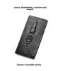 Men's Crocodile Pattern Long Wallet for US Dollar Bills, Customizable for Business Use