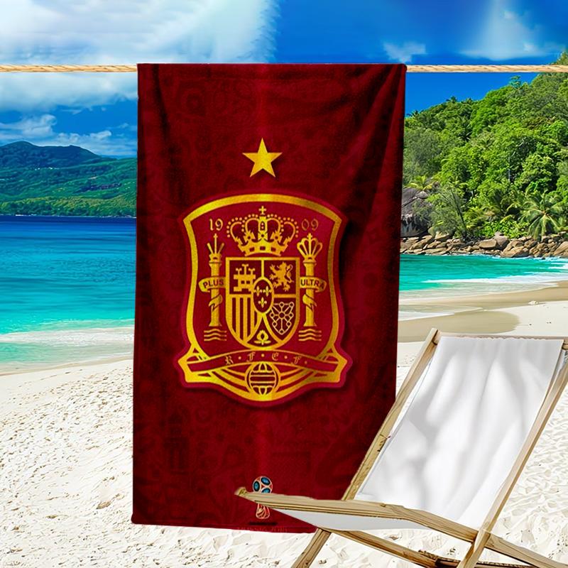 Spanish National Emblem Printed Beach Towel, Super Soft Microfiber, Perfect Gift Birthday, for Pool, Beach, Travel, for Family and Friends