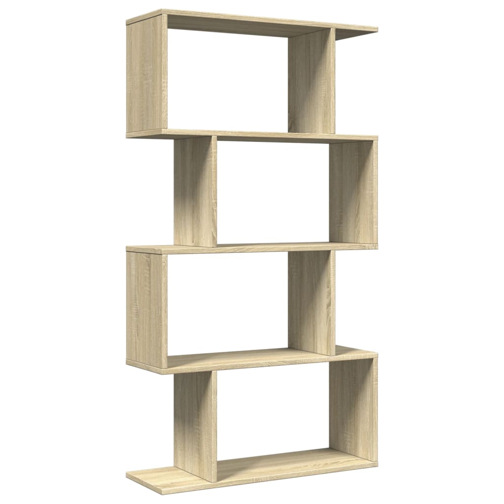 Room Divider Bookshelf with 4 Shelves Sonoma Oak Finish 70 X 24 X 129 Cm