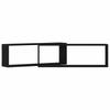 Wall Mounted Shelves with Shelf 2 pcs Black Oak Effect 80 x 15 x 26 cm